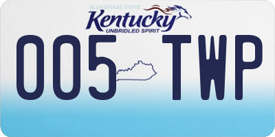 KY license plate 005TWP