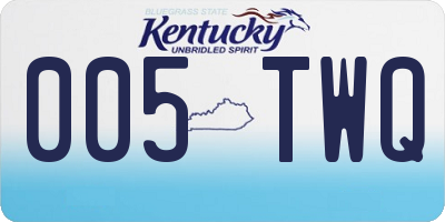 KY license plate 005TWQ