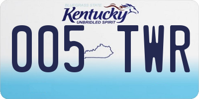 KY license plate 005TWR