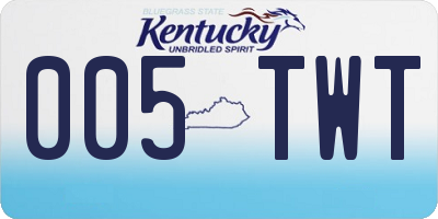 KY license plate 005TWT