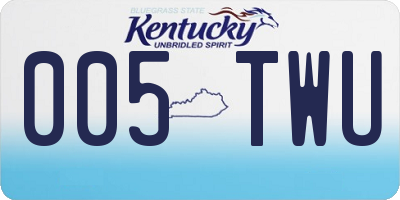 KY license plate 005TWU