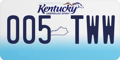 KY license plate 005TWW