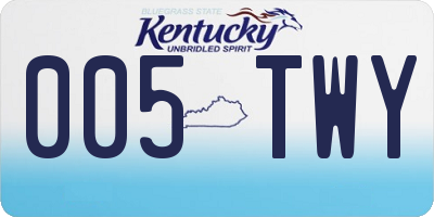 KY license plate 005TWY