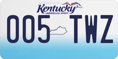 KY license plate 005TWZ