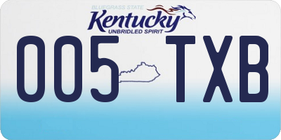 KY license plate 005TXB