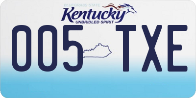 KY license plate 005TXE