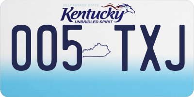 KY license plate 005TXJ