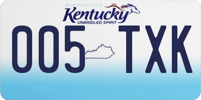 KY license plate 005TXK