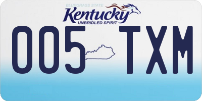 KY license plate 005TXM