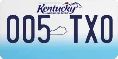 KY license plate 005TXO