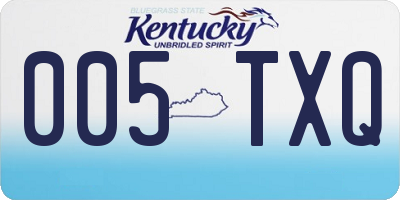 KY license plate 005TXQ
