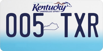 KY license plate 005TXR