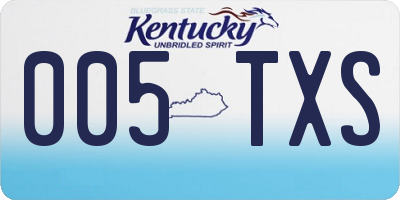 KY license plate 005TXS