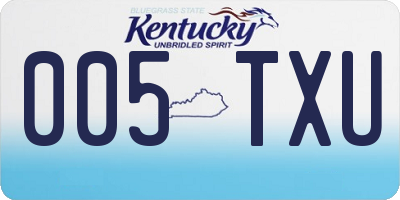 KY license plate 005TXU