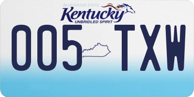 KY license plate 005TXW