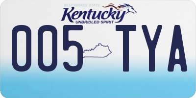 KY license plate 005TYA