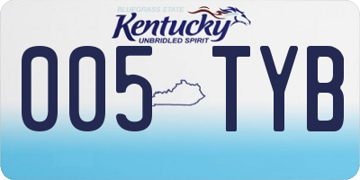 KY license plate 005TYB