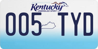 KY license plate 005TYD