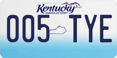 KY license plate 005TYE