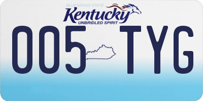 KY license plate 005TYG