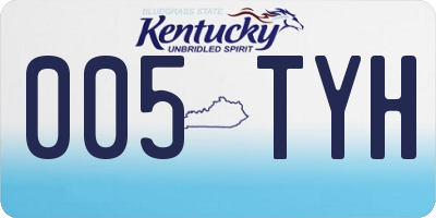KY license plate 005TYH