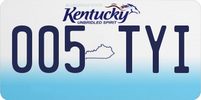 KY license plate 005TYI