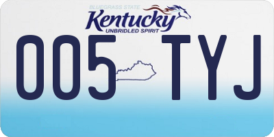 KY license plate 005TYJ
