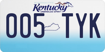 KY license plate 005TYK
