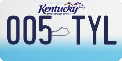 KY license plate 005TYL