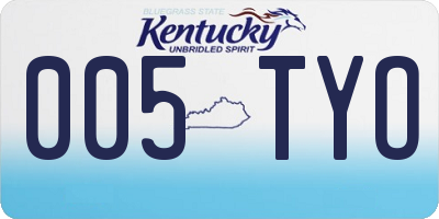 KY license plate 005TYO