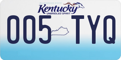 KY license plate 005TYQ
