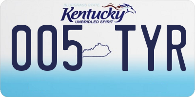 KY license plate 005TYR