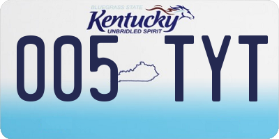 KY license plate 005TYT