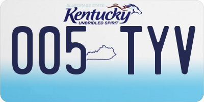KY license plate 005TYV