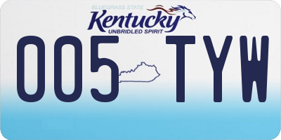 KY license plate 005TYW