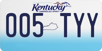 KY license plate 005TYY