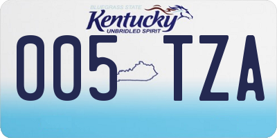 KY license plate 005TZA