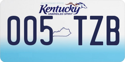 KY license plate 005TZB
