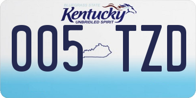 KY license plate 005TZD