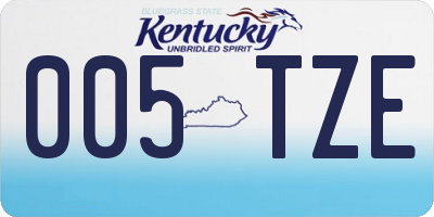 KY license plate 005TZE
