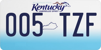KY license plate 005TZF