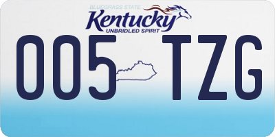 KY license plate 005TZG