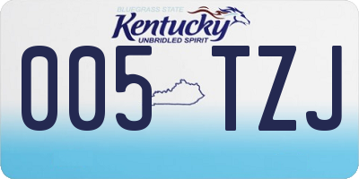 KY license plate 005TZJ