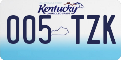 KY license plate 005TZK