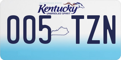 KY license plate 005TZN