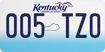 KY license plate 005TZO
