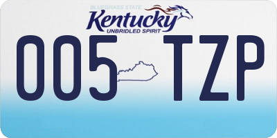 KY license plate 005TZP