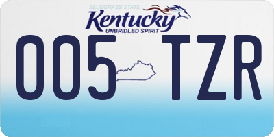 KY license plate 005TZR