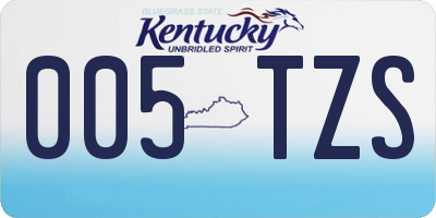 KY license plate 005TZS