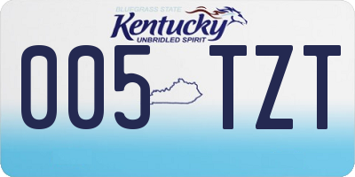 KY license plate 005TZT